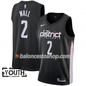 Camiseta Niños NBA Washington Wizards John Wall 2 2018-19 Nike City Edition Negro Swingman